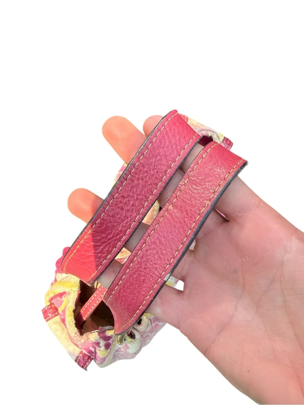 Vintage Juicy Couture Pink Y2K Floral Terrycloth Shoulder Bag Lux Charms